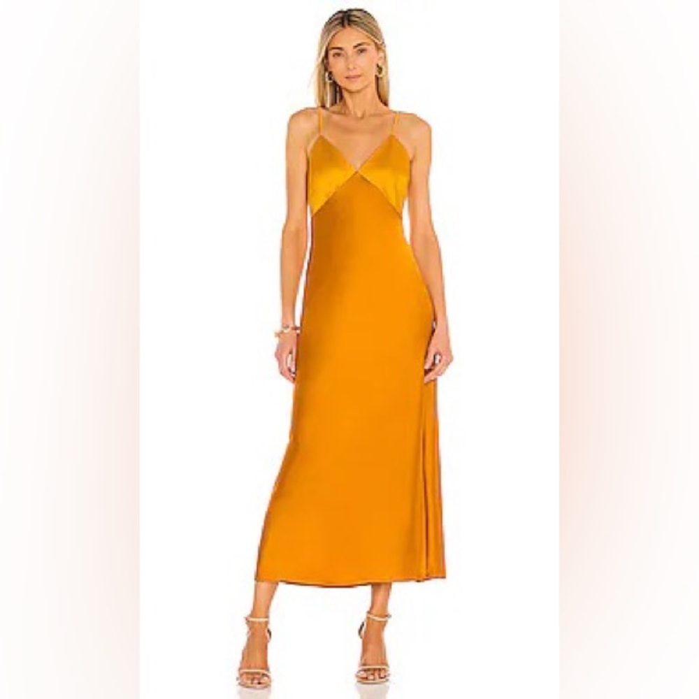 HANSEN & GRETEL (M) Silk Slip Dress Callista Calypso Burnt Orange Formal Y2K